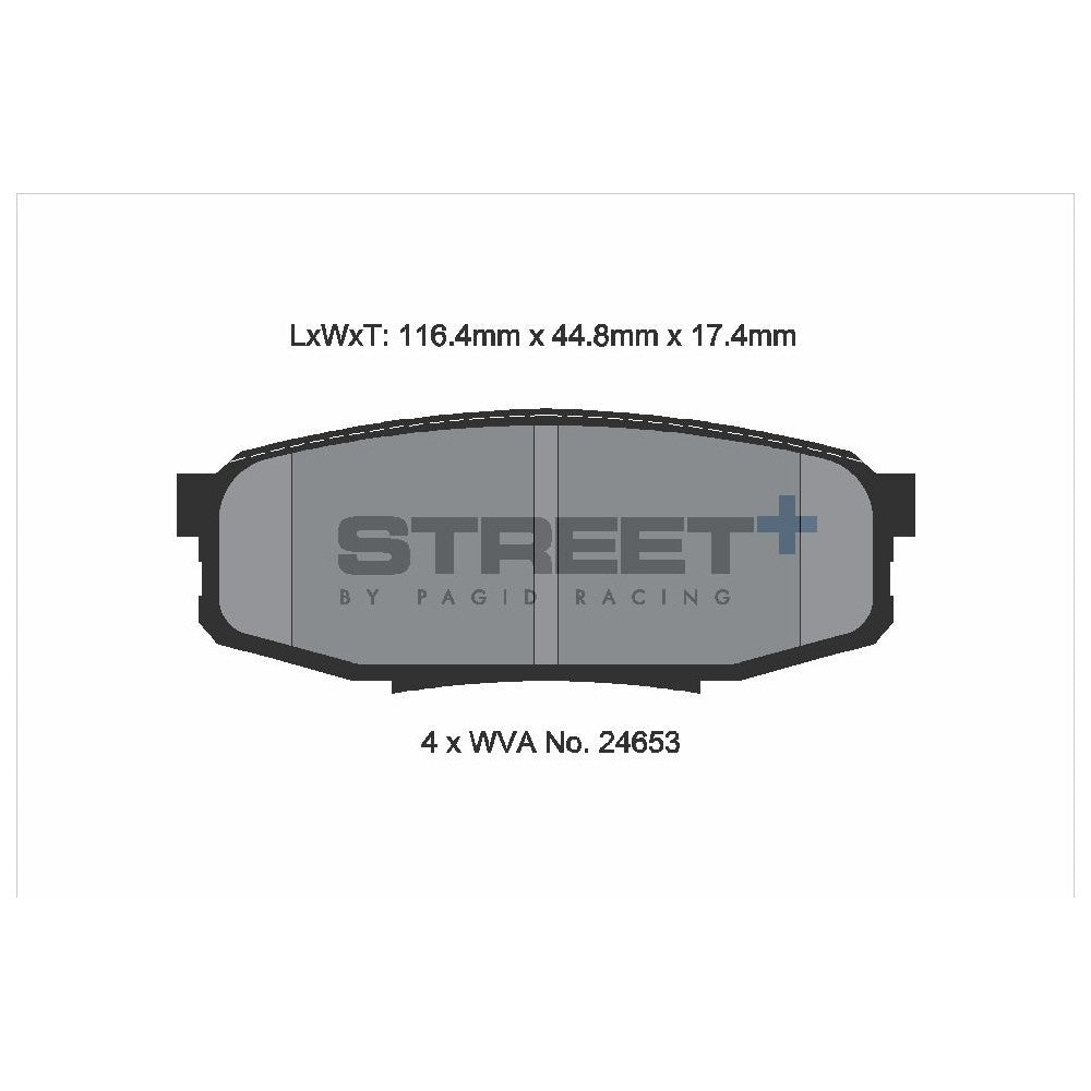Pagid Street Brake Pads 116.4mm x 44.8mm T8084SP2001 - Rear