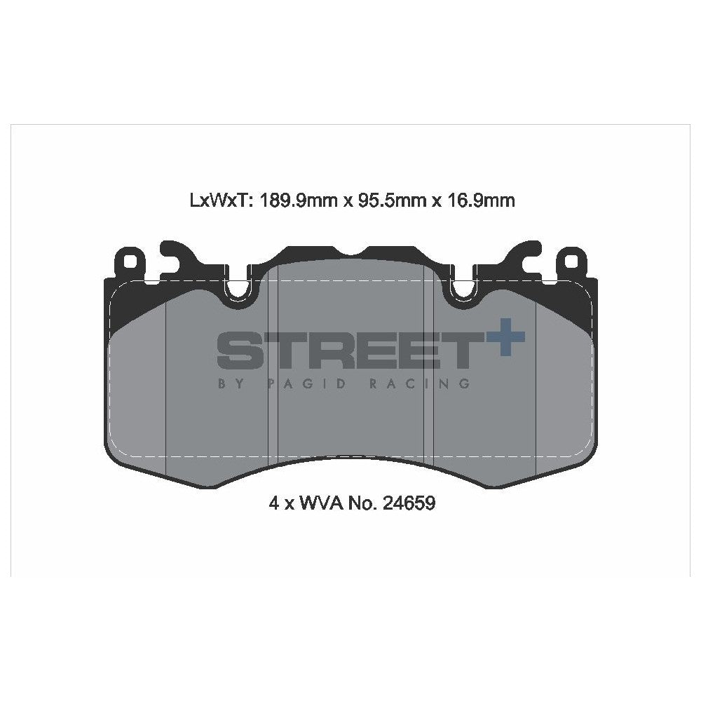 Pagid Street Brake Pads 189.9mm x 95.5mm T8085SP2001 - Front