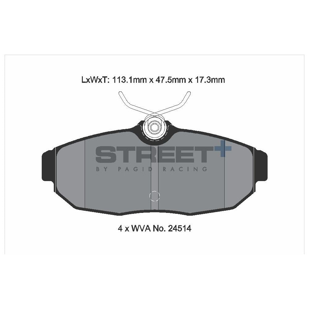 Pagid Street Brake Pads 112.7mm x 46.8mm T8140SP2001 - Rear