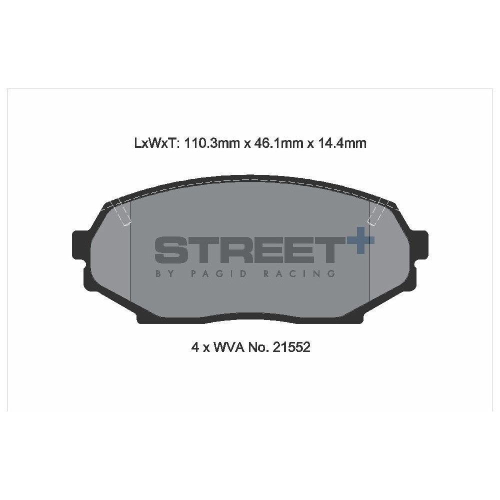 Pagid Street Brake Pads 110.1mm x 46.2mm T8157SP2001 - Front