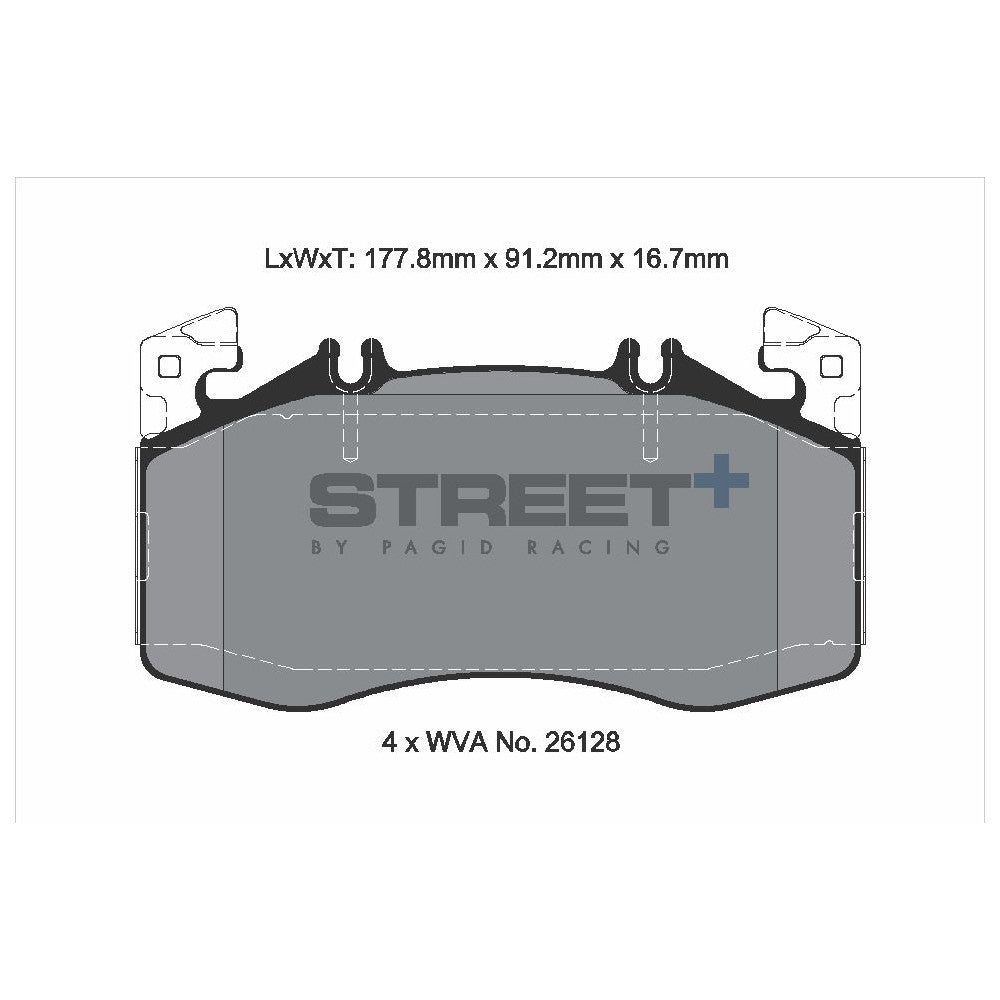 Pagid Street Brake Pads 177.9mm x 91mm T8217SP2001 - Front