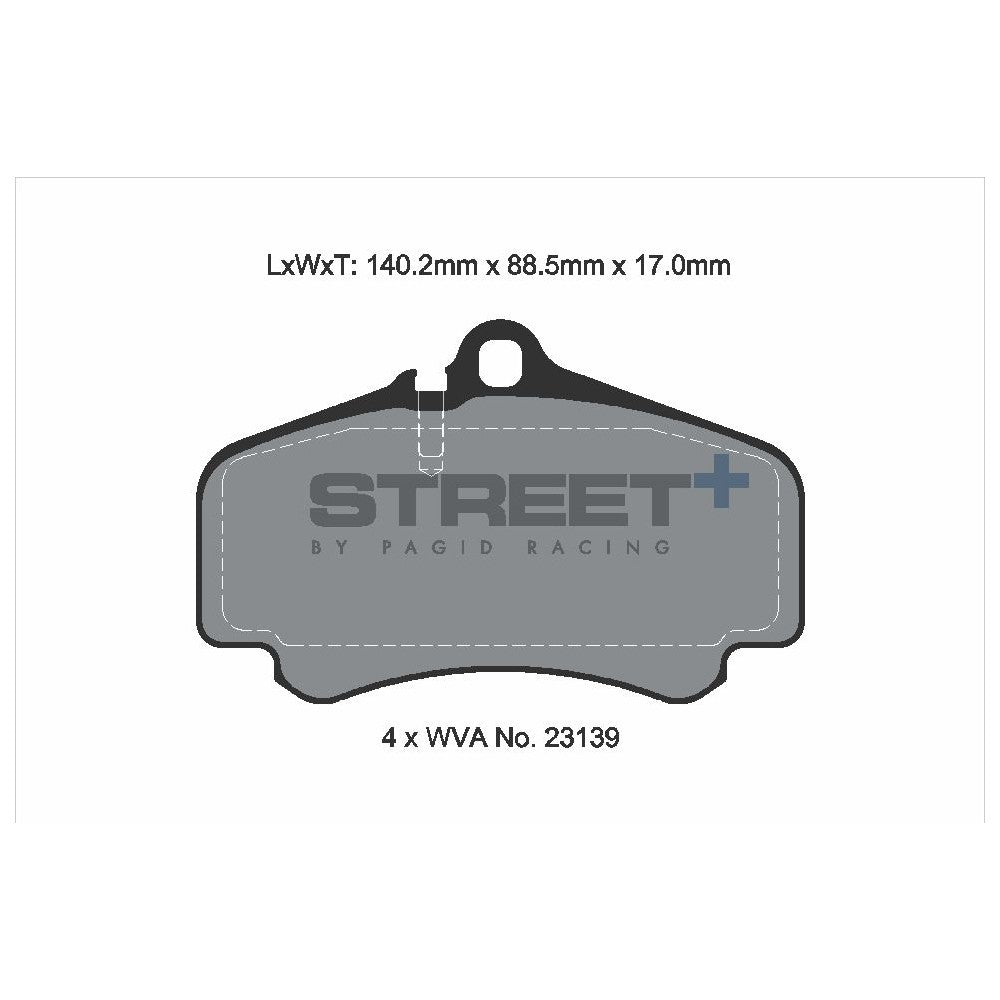 Pagid Street Brake Pads 140mm x 88.5mm T8224SP2001 - Front