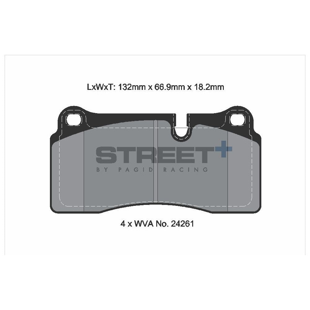 Pagid Street Brake Pads 132mm x 66.9mm T8253SP2001 - Rear