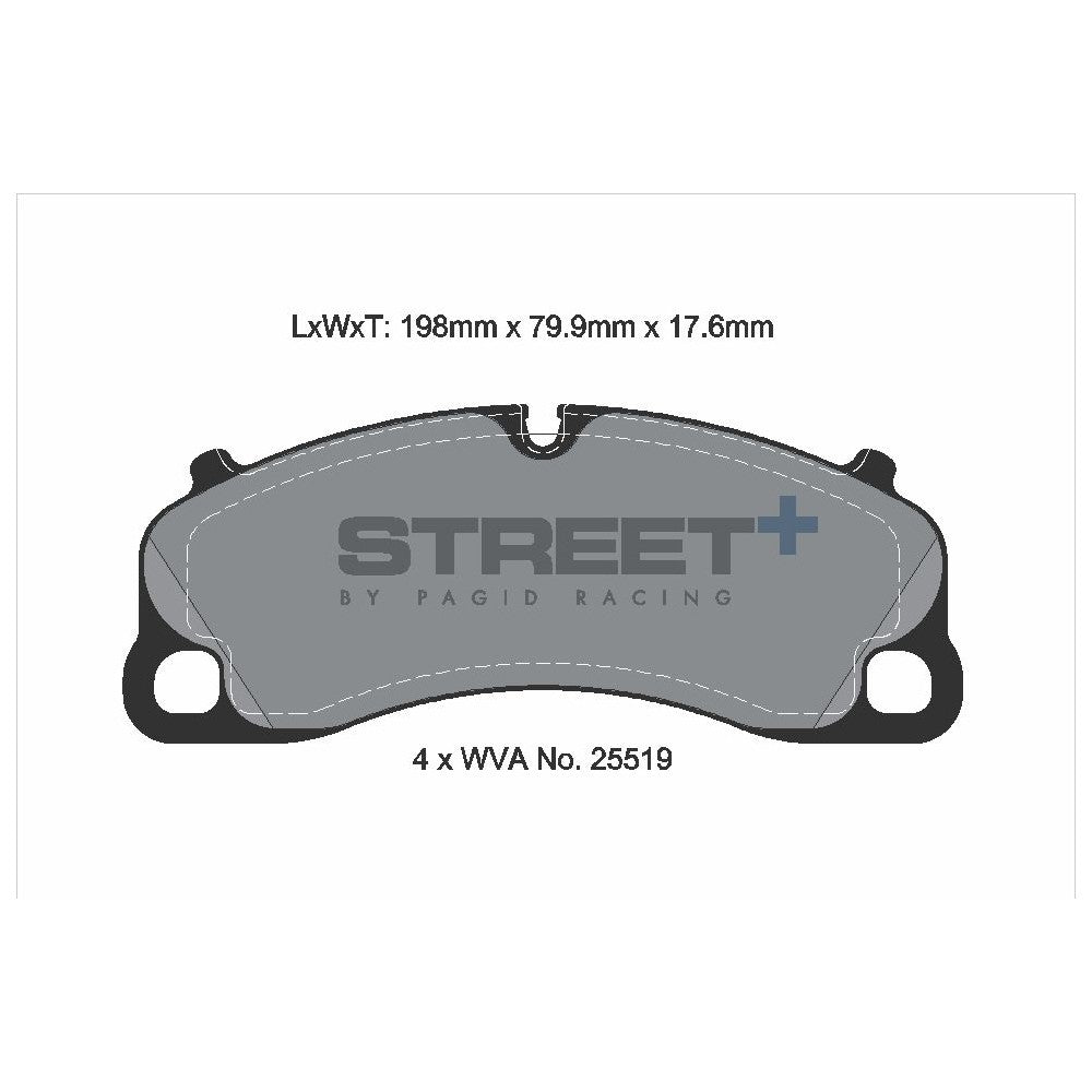 Pagid Street Brake Pads 198mm x 79.9mm T8276SP2001 - Front