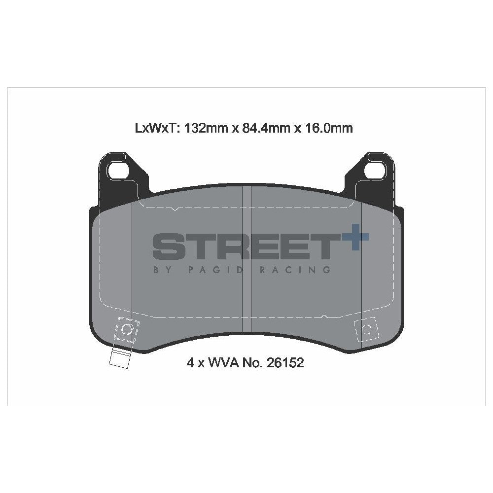 Pagid Street Brake Pads 132mm x 84.4mm T8280SP2001 - Front