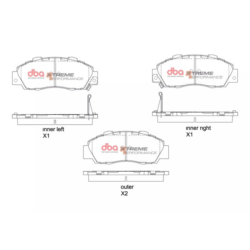 DBA Xtreme Performance Brake Pads 148.7mm x 57.8mm DB1206XP - Front