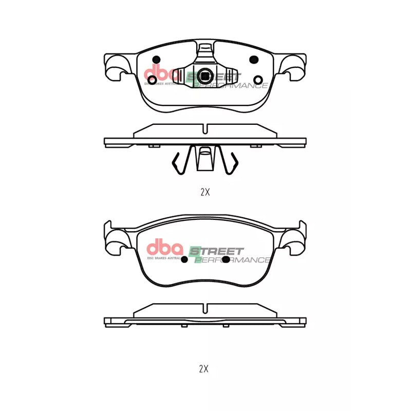 DBA Street Performance Brake Pads 155mm x 55.4mm DB15149SP - Front