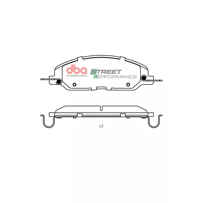 DBA Street Performance Brake Pads 162.6mm x 54.4mm DB7986SP - Front