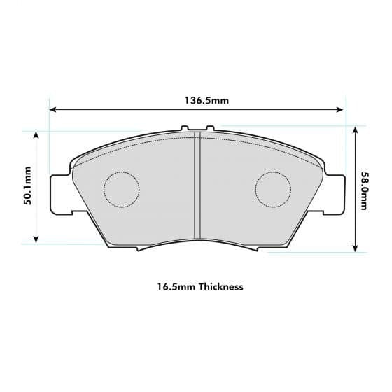 PBS ProRace Brake Pads 136.6mm x 57.8mm 1286PR - Front