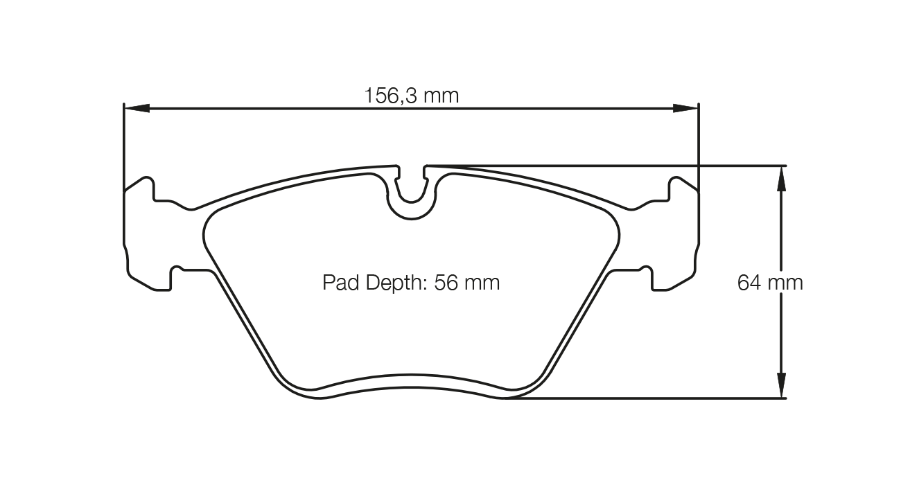 PAGID RSL 1 Brake Pads 156.3mm x 64mm S1295L01001 - Front