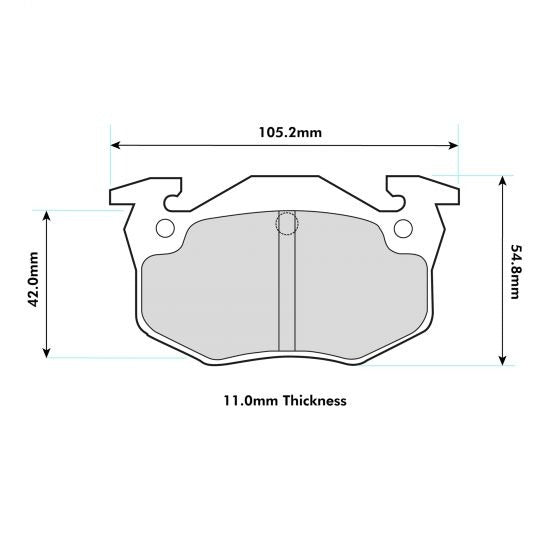 PBS ProTrack Brake Pads 105mm x 54.9mm 1301PT - Rear
