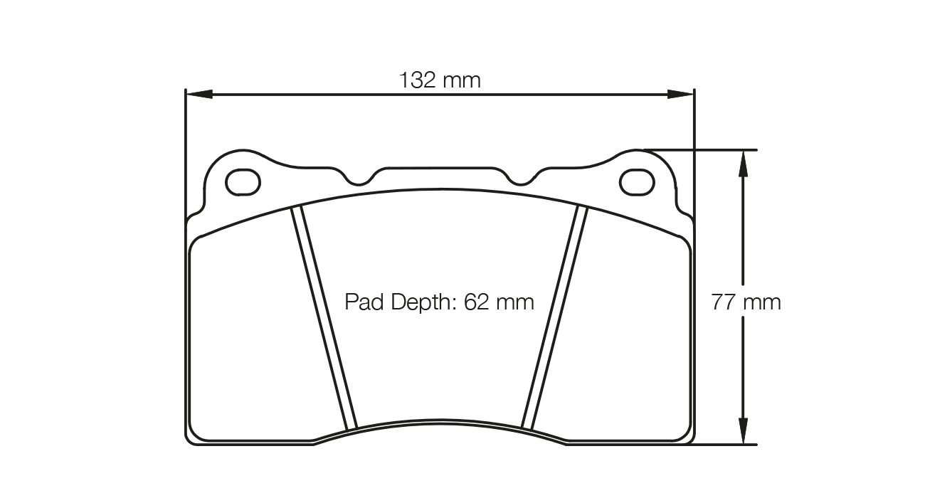 Pagid RSC 1 Brake Pads 132mm x 77mm S2487C01001 - Rear