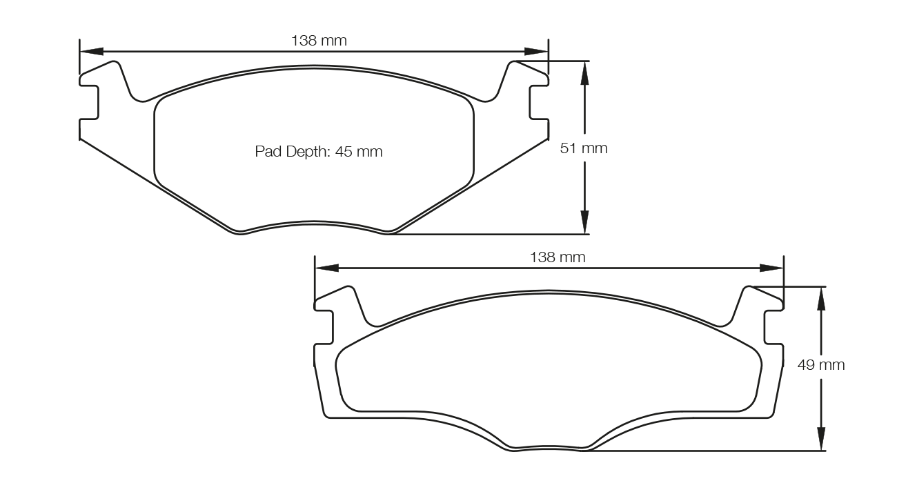 PAGID RSL 29 Brake Pads 138mm x 51mm E401129010 - Front