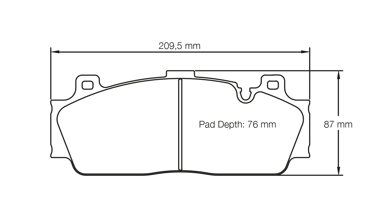 Pagid RSC 1 Brake Pads 209.5mm x 87mm S4934C01001 - Front