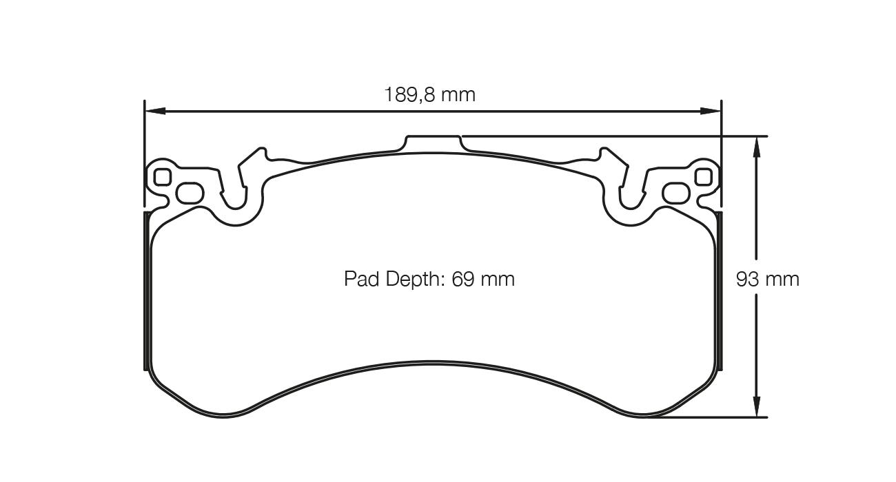 Pagid RSC 1 Brake Pads 189.8mm x 93mm S4937C01001 - Front