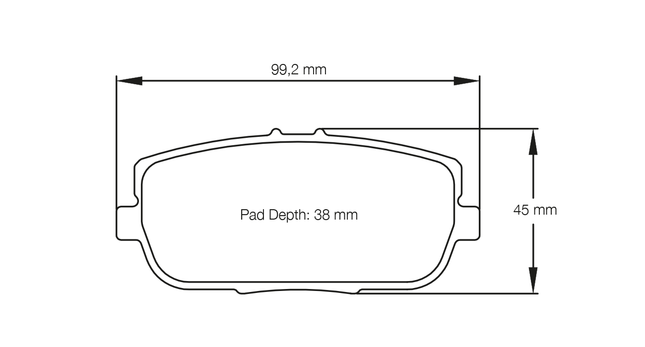 Pagid Rs 44 Brake Pads 99.2mm x 45mm E8077R4401 - Rear