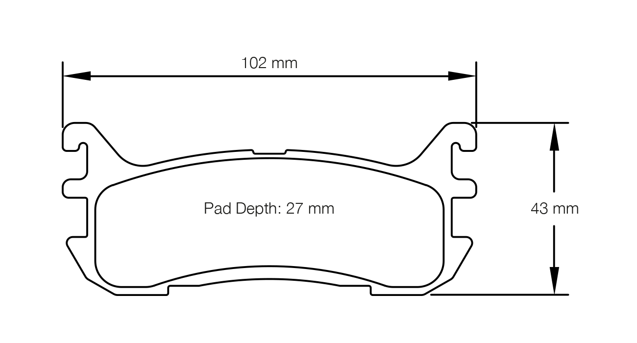 PAGID RST 4 Brake Pads 102mm x 43mm S8129T04001 - Rear