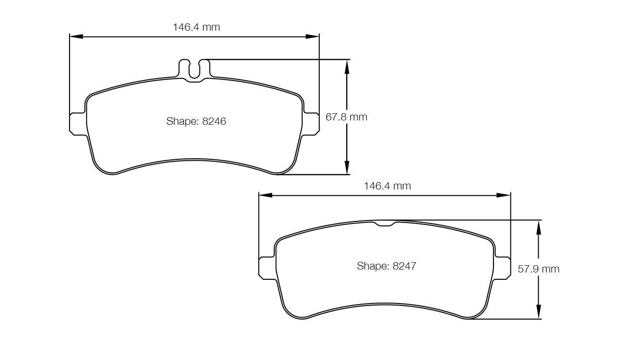 PAGID RSL 29 Brake Pads 146.4mm x 67.8mm S8246R29001 - Rear