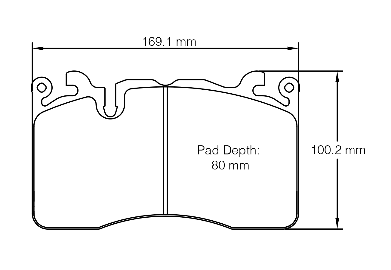 Pagid RSC 1 Brake Pads 169.1mm x 100.2mm S8269C01001 - Front