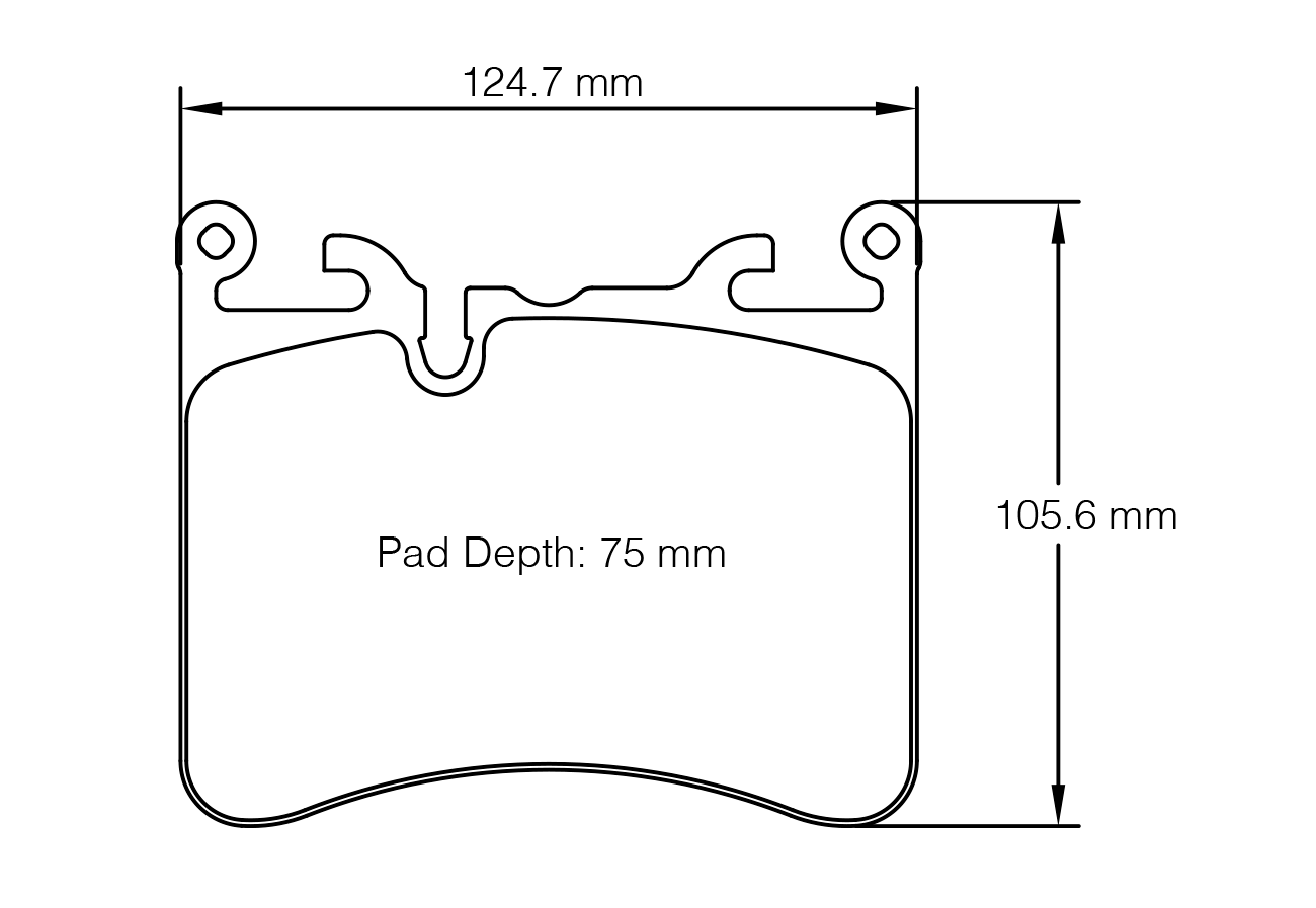 Pagid RSC 1 Brake Pads 124.7mm x 105.8mm S8270C01001 - Rear
