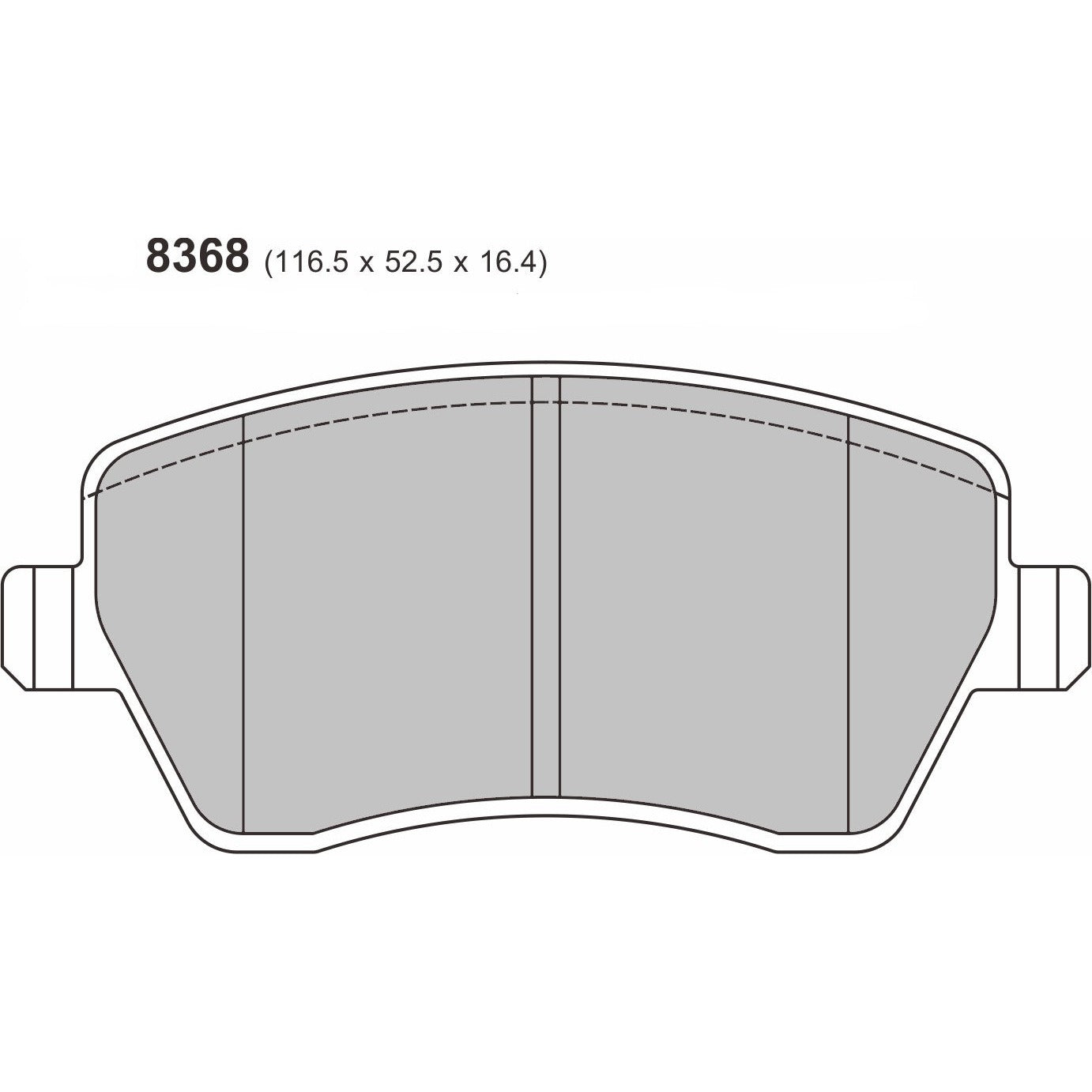 PBS ProTrack Brake Pads 116.4mm x 52.3mm 8368PT - Front