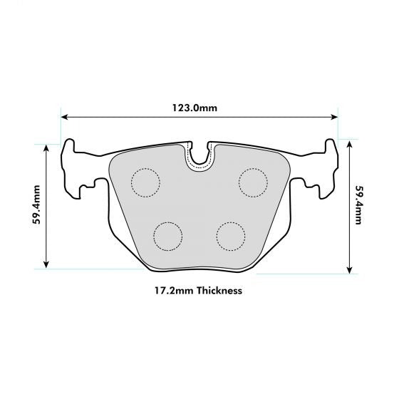 PBS ProComp Brake Pads 123.2mm x 59.2mm 8422PC - Rear