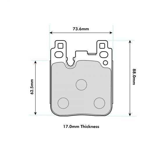 PBS ProRace Brake Pads 73.8mm x 88mm 8686PR - Rear