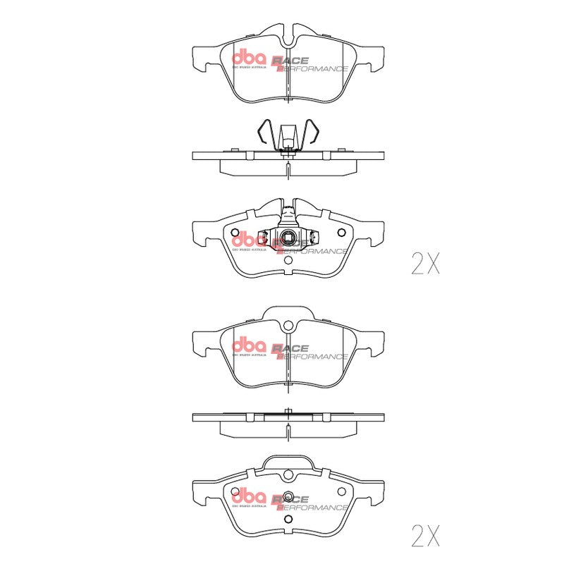 DBA Race Performance Brake Pads 140.3mm x 59.4+59.7mm DB1500RP - Front