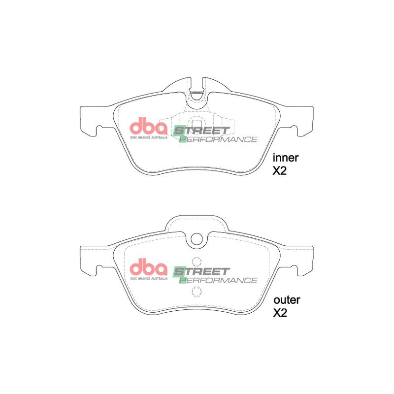 DBA Street Performance Brake Pads 140.3; 140.3mm x 59.4; 59.7mm DB1500SP - Front