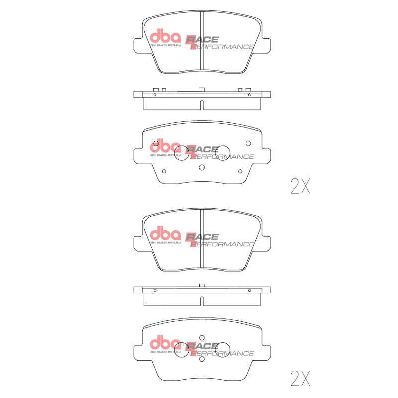 DBA Race Performance Brake Pads 112.3mm x 51.6mm DB15013RP - Rear