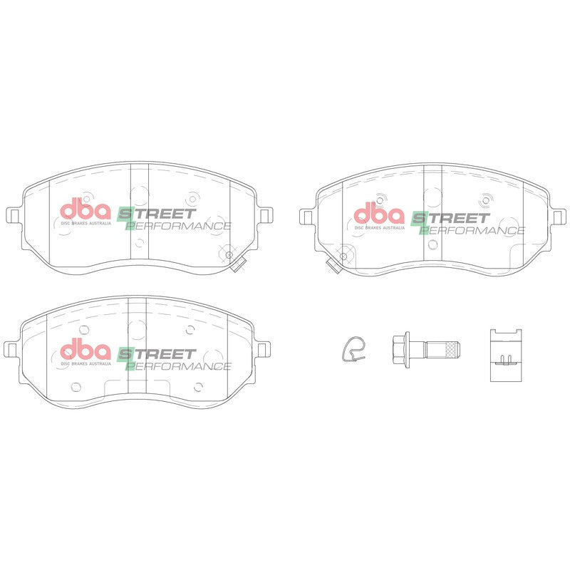 DBA Street Performance Brake Pads 163.4mm x 69.7mm DB15014SP - Front
