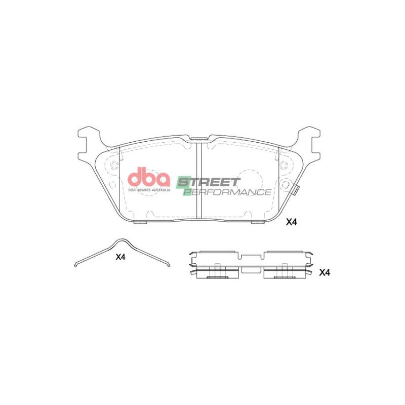 DBA Street Performance Brake Pads 149mm x 59mm DB15196SP - Rear