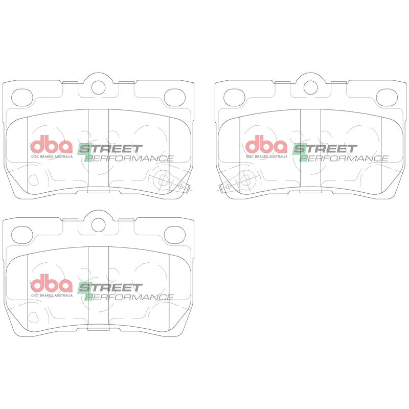 DBA Street Performance Brake Pads 88.2mm x 58.2mm DB1854SP - Rear