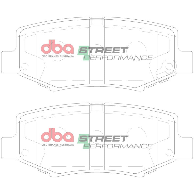 DBA Street Performance Brake Pads 116.5mm x 45.5mm DB2003SP - Rear