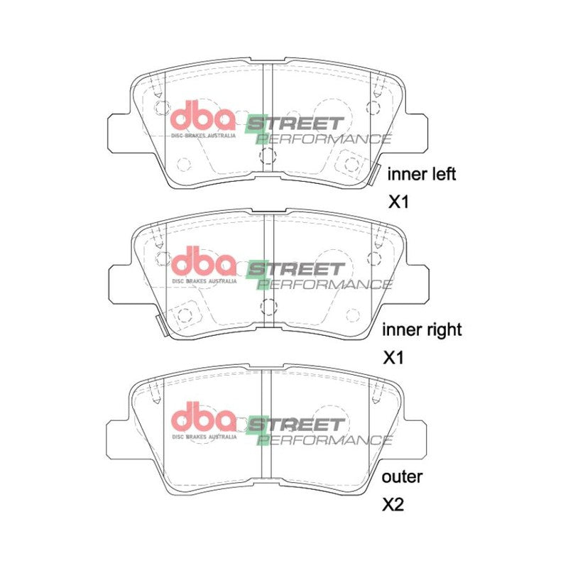 DBA Street Performance Brake Pads 99.8mm x 41.1mm DB2076SP - Rear
