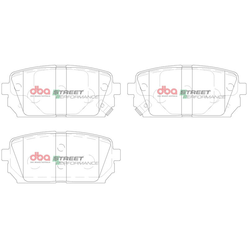 DBA Street Performance Brake Pads 100.7mm x 43.9mm DB2175SP - Rear