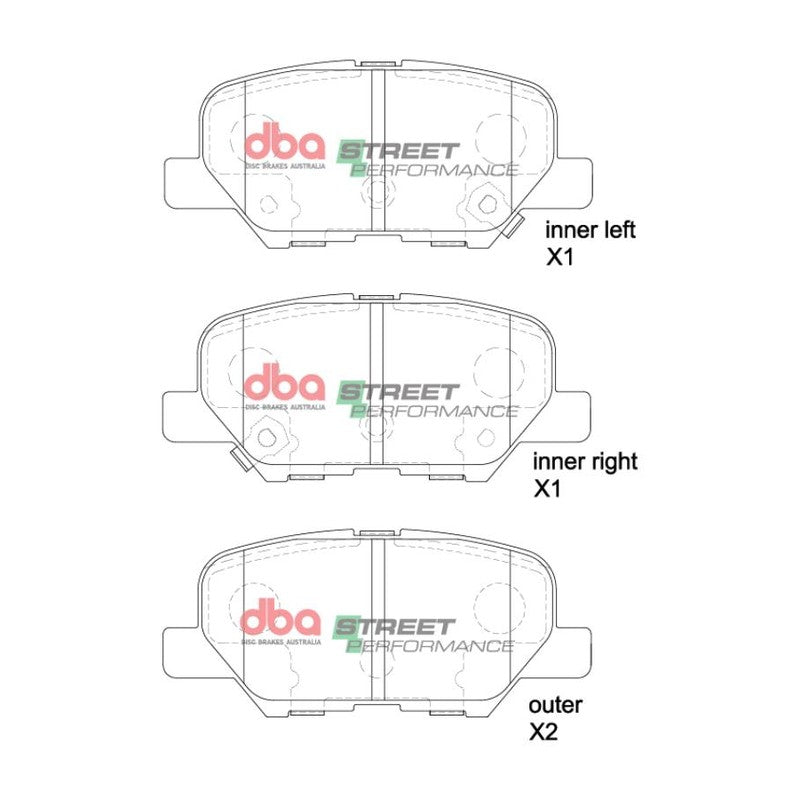 DBA Street Performance Brake Pads 101.3mm x 44.6mm DB2294SP - Rear