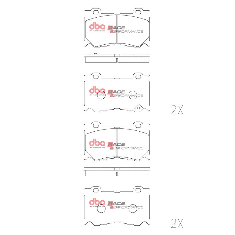 DBA Race Performance Brake Pads 127.2mm x 75.5mm DB2400RP - Front