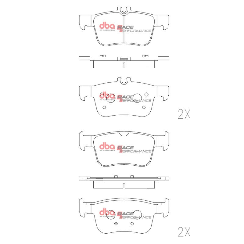 DBA Race Performance Brake Pads 122.4mm x 48.3+53.3mm DB2429RP - Rear