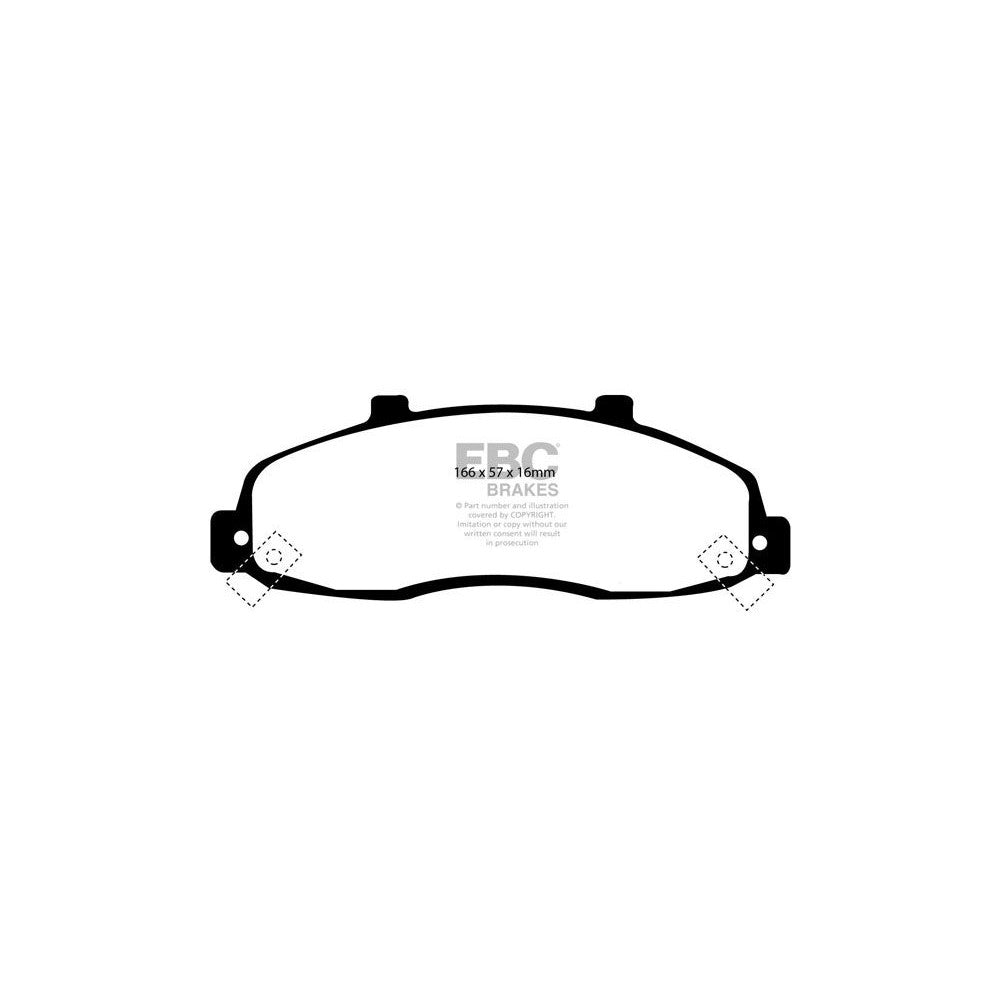 EBC Greenstuff 6000 Brake Pads 166mm x 57mm DP61259 - Front