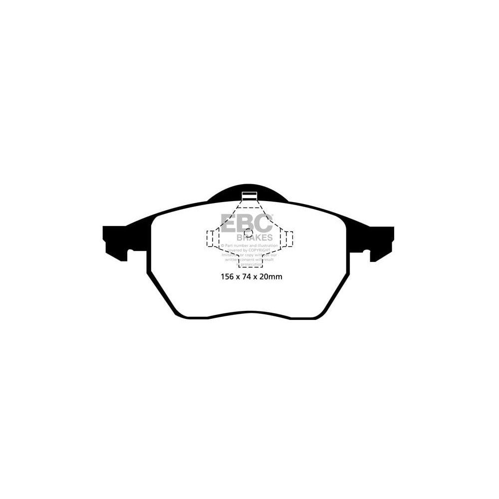 EBC Greenstuff 2000 Brake Pads 156mm x 74mm DP21324 - Front
