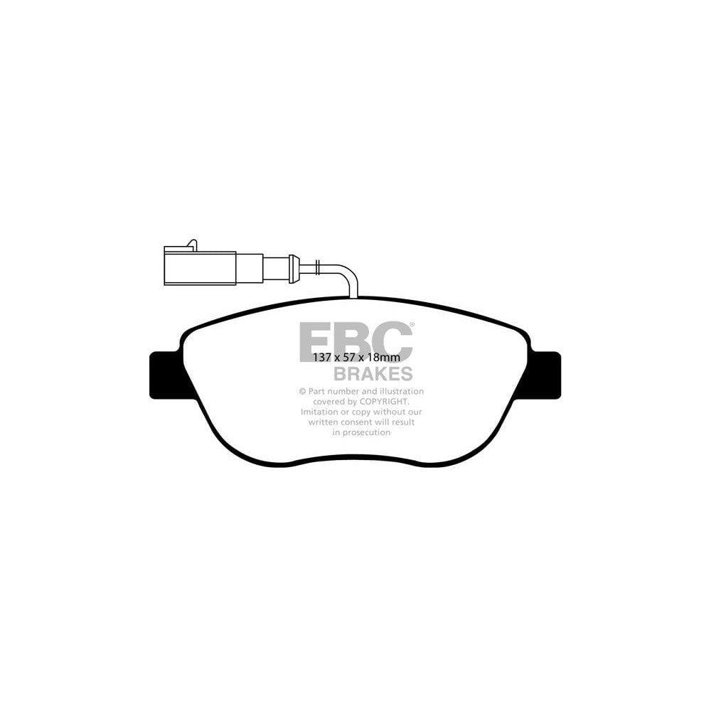 EBC Greenstuff 2000 Brake Pads 137mm x 57mm DP21383/2 - Front
