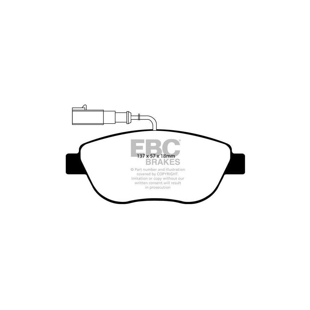 EBC Yellowstuff Brake Pads 137mm x 57mm DP41383R - Front