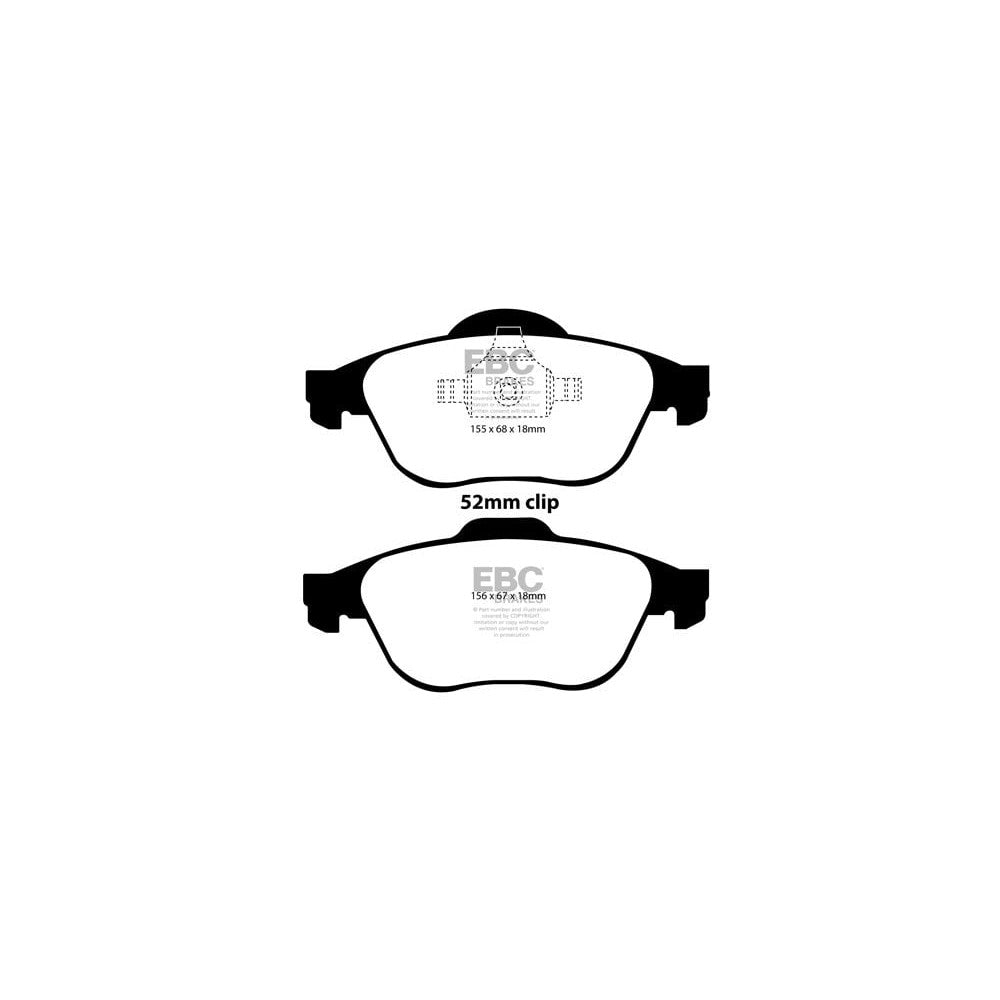 EBC Greenstuff 2000 Brake Pads 156mm x 67mm DP21394 - Front