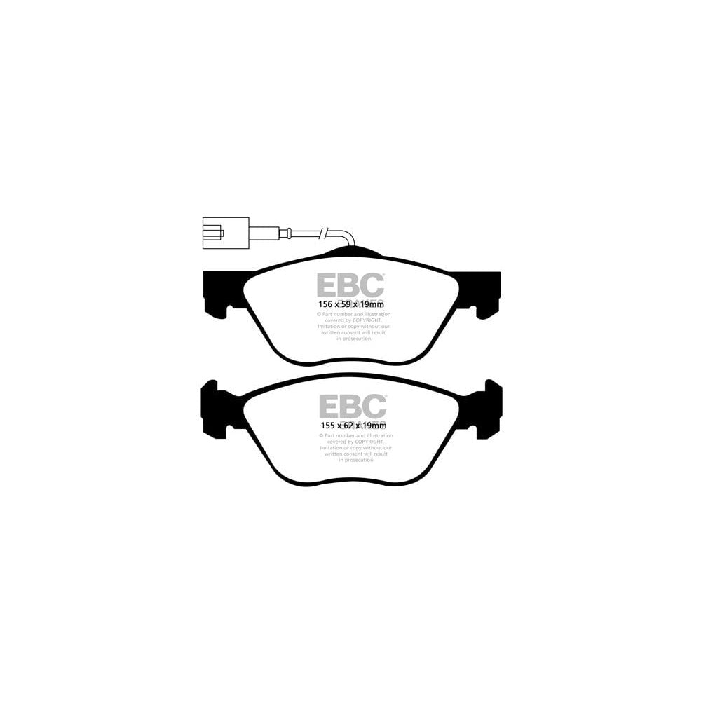 EBC Yellowstuff Brake Pads 155mm x 62mm DP41571R - Front