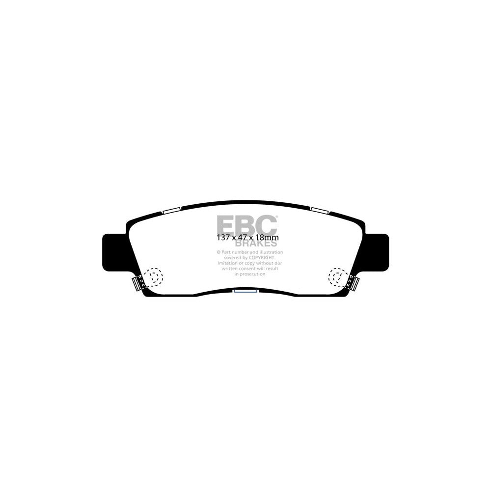 EBC Greenstuff 6000 Brake Pads 137mm x 47mm DP61672 - Rear