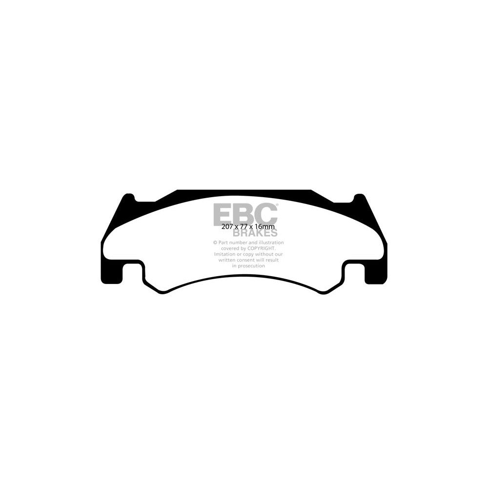 EBC Yellowstuff Brake Pads 207mm x 77mm DP41739R - Front