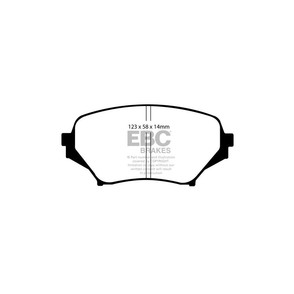 EBC Redstuff Brake Pads 123mm x 58mm DP31774C - Front