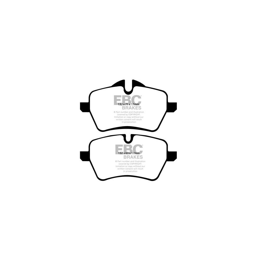 EBC Greenstuff 2000 Brake Pads 132mm x 63mm DP21789 - Front