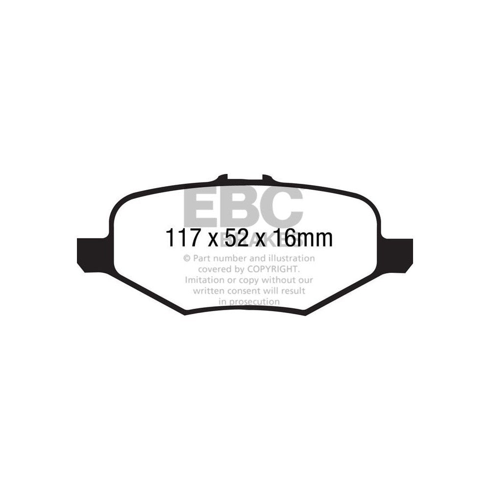 EBC Ultimax Brake Pads 117mm x 52mm DP1887 - Rear